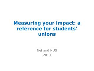 Measuring your impact: a reference for students’ unions