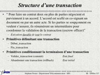 Structure d’une transaction