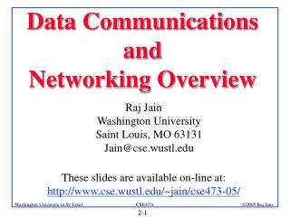 Data Communications and Networking Overview