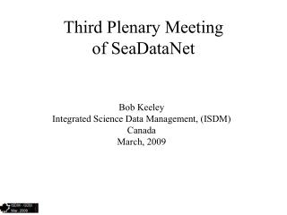 Third Plenary Meeting of SeaDataNet