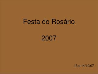 Festa do Rosário 2007