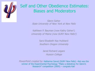 Self and Other Obedience Estimates: Biases and Moderators