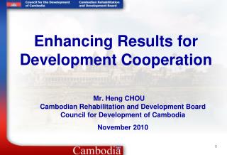 Enhancing Results for Development Cooperation