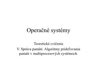 Operačné systémy