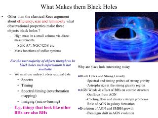 What Makes them Black Holes