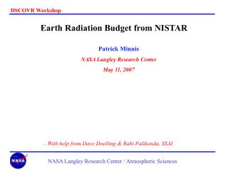 Earth Radiation Budget from NISTAR