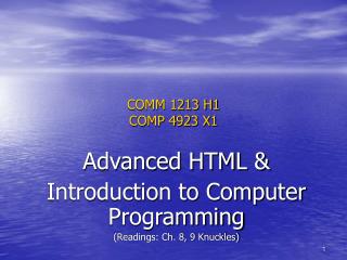 COMM 1213 H1 COMP 4923 X1