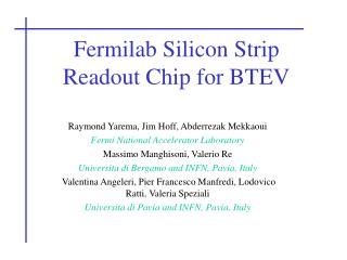 Fermilab Silicon Strip Readout Chip for BTEV