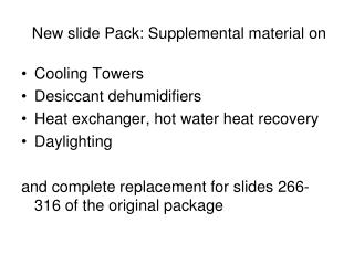 New slide Pack: Supplemental material on