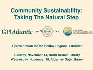 Community Sustainability: Taking The Natural Step