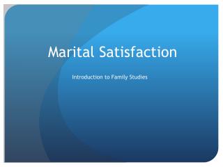 Marital Satisfaction