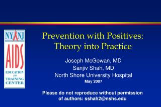 Prevention with Positives: Theory into Practice