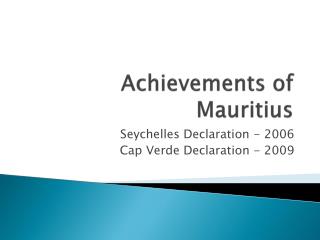 Achievements of Mauritius
