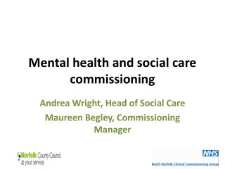 Mental health and social care commissioning