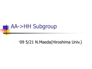 AA-&gt;HH Subgroup