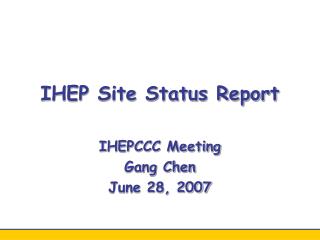 IHEP Site Status Report