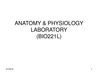 ANATOMY & PHYSIOLOGY LABORATORY (BIO221L)