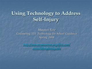 Using Technology to Address Self-Injury