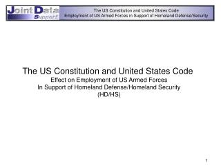 The US Constitution and United States Code Effect on Employment of US Armed Forces