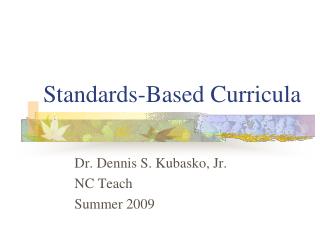 Standards-Based Curricula