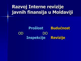 Razvoj Interne revizije javnih finansija u Moldaviji