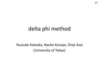 delta phi method