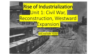 Rise of Industrialization Unit 1: Civil War, Reconstruction, Westward Expansion