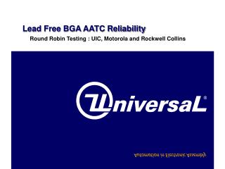 Lead Free BGA AATC Reliability