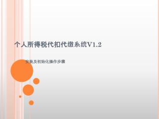 个人所得税代扣代缴系统 V1.2