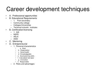 Career development techniques