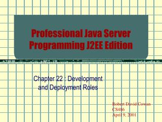 Professional Java Server Programming J2EE Edition