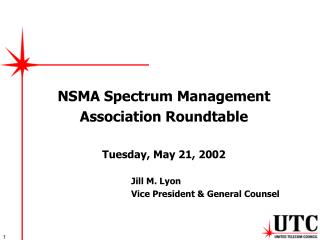 NSMA Spectrum Management Association Roundtable Tuesday, May 21, 2002 				Jill M. Lyon