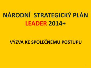 národní strategický plán LEADER 2014+