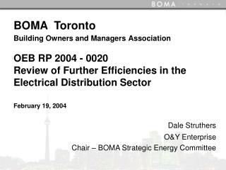 Dale Struthers O&amp;Y Enterprise Chair – BOMA Strategic Energy Committee