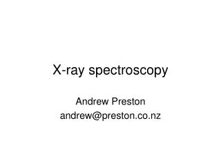 X-ray spectroscopy
