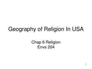 Geography of Religion In USA