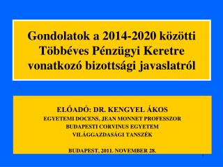 Gondolatok a 2014-2020 közötti Többéves Pénzügyi Keretre vonatkozó bizottsági javaslatról