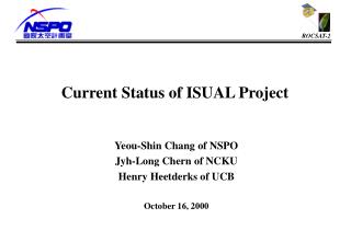 Current Status of ISUAL Project
