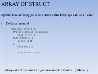 ARRAY OF STRUCT