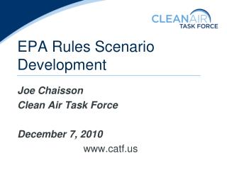 EPA Rules Scenario Development