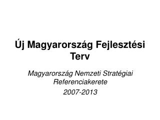 Új Magyarország Fejlesztési Terv