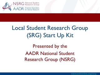 Local Student Research Group (SRG) Start Up Kit