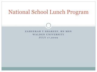 National School Lunch Program