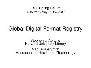 Global Digital Format Registry