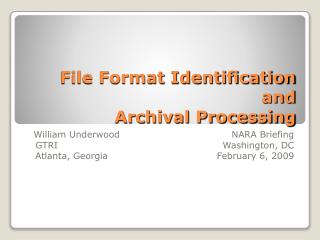 File Format Identification and Archival Processing