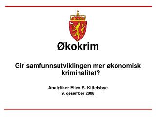 Økokrim Gir samfunnsutviklingen mer økonomisk kriminalitet? Analytiker Ellen S. Kittelsbye