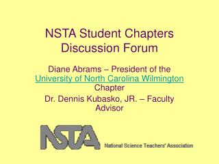 NSTA Student Chapters Discussion Forum