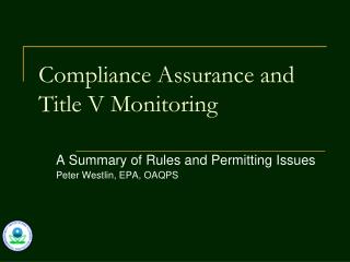 Compliance Assurance and Title V Monitoring