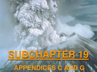 SUBCHAPTER 19 APPENDICES C AND G