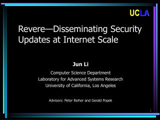 Revere — Disseminating Security Updates at Internet Scale